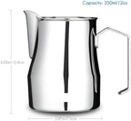 Espresso Steaming Pitcher Stainless Steel Coffee Frothing Picther Milk Jug Cappuccino Latte Art Cup(Silver-350ml) - Image 2