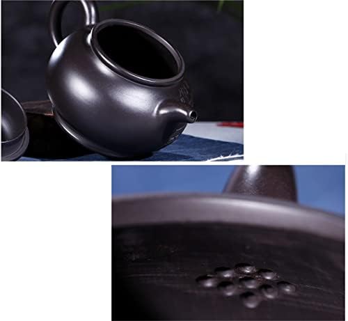KYUSAR Japanese Cast Iron Teapot Chinese Teapot 7.4oz/0.22L Teapot Black Clay Tea Pot Handmade Three-Dimensional Carving Teapot Tetsubin Tea Pot - Image 5