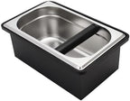 DIBTSA Espresso Knock Box,Stainless Steel Coffee Pucks Container, with Steel Holder and Noise Reduction Rubber Ring (10.94 x 6.88 x 4.25 inch) by DIBTSA