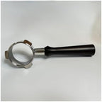 54mm 3-ear Naked Portafilter With BasketStainless Steel Bottomless Coffee Handle(F black wood,Only handle) - Image 2
