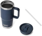 YETI Rambler 20 oz Travel Mug with Flip Straw Lid – Stainless Steel, Vacuum Insulated, Leakproof, Cup Holder Friendly, Navy - Image 3