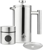 QNA French Press Coffee Maker Set, 20oz 304 Stainless Steel - Image 2