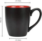 Foraineam Set of 6 Coffee Mugs 16 Ounces Matte Black Porcelain Mug Set Large-sized Ceramic Restaurant Drinking Cups for Coffee, Tea, Juice, Cocoa - Image 2