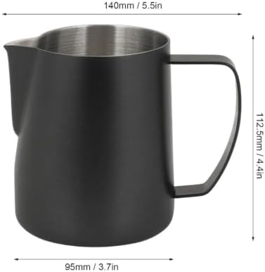 Milk Frother Cup Stainless Steel Stainless Steel Milk Frothing Cup 700ml Capacity 24oz Steaming Pitcher Espresso Frother Maker(Beige) - Image 2