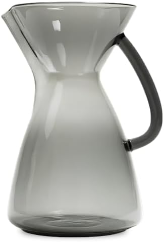 Ratio Glass Coffee Carafe | Coffee Server with Silicone Base & Silicone Heat Lid | Smoked by Ratio