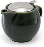 Zero Japan Bee House Round Teapot For One, 15 Oz - Ceramic Tea Pot with Stainless Steel Lid and Infuser, Smooth-Pour Spout, Diswasher and Microwave Safe Tea Pots (Antique Green) by ZEROJAPAN