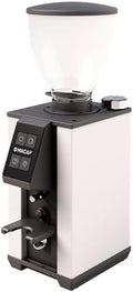 MACAP LEO 55 Touch Burr Coffee Grinder, White – 55mm Flat Burrs, Compact & Quiet, Stepless Micrometric Adjustment, Precision Grinding, Home Espresso Machine Compatible, Touch Screen by MACAP