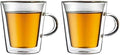 BODUM 10325-10 Bodum Canteen Double Wall Mug, 6.8 fl oz (200 ml), Set of 2, Heat Resistant Glass, Microwave Safe, Oven, Dishwasher Safe, Freezer Safe by Bodum