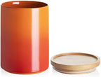Sweejar Ceramic Food Storage Jar, Stackable Kitchen Canisters, Containers with Airtight Seal Wooden Lid for Serving Coffee Bean, Flour, Tea, Cookies, Spice and More - 58 Fl Oz (Gradient Orange) by Sweejarco1949
