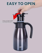GiNT 51Oz Stainless Steel Thermal Coffee Carafe with Lid/Double Walled Vacuum Thermal Carafe / 12 Hour Heat Retention (Purple, 1.5L) - Image 5