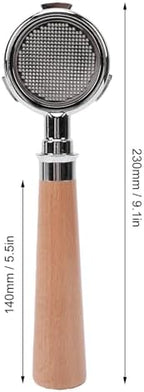 Asixxsix 51mm Bottomless Portafilter 3 Ears, 51mm Professional Espresso Portafilter with Filter Basket and Puck Screen, Stainless Steel Basket and Beechwood Handle - Image 7