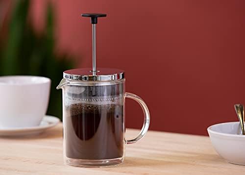 Service Ideas Double Wall Coffee French Press, Glass, 20oz, Glass - Image 3