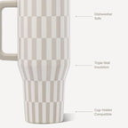 HydroJug Traveler 32oz, Insulated Tumbler with Handle & Straw, Latte - Image 3