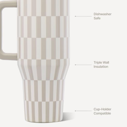 HydroJug Traveler 32oz, Insulated Tumbler with Handle & Straw, Latte - Image 3