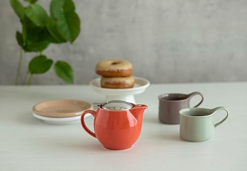 Zero Japan Bee House Round Teapot For One, 15 Oz - Ceramic Tea Pot with Stainless Steel Lid and Infuser, Smooth-Pour Spout, Diswasher and Microwave Safe Tea Pots (Carrot) - Image 3