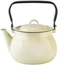 Vintage Enamel Kettle, Tea Pot Stovetop for Hot Water Fast to Boil, Teapot for Stovetop, Hot Water Kettle Teapot (Ivory 3.5L) by STP-Goods