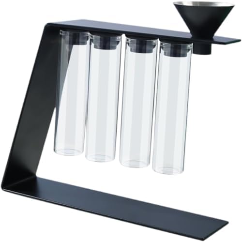 Coffee Bean Storage Container Set with Glass Tubes and Iron Rack - Image 4