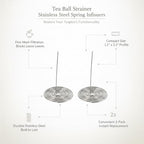 Loose Leaf Tea Filter Replacement, Stainless Steel Spring Infuser for Teapot Inner Slot, Fine Mesh Strainer 1.1 x 2.2 Inch, 2 Pack - Image 4
