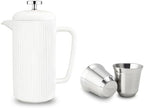 Easyworkz Porcelain French Press and Double Wall Insulated Metal Demitasse Cups by Easyworkz