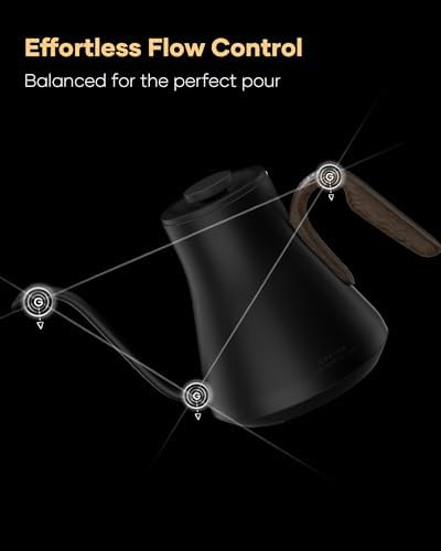 Cocinare Gooseneck Electric Kettle & Pour Over Coffee Set, ±1°F Temperature Control, 1500W 0.9L Kettle, Coffee Dripper, 550 ml / 18.6 oz Server & 2 Tasting Cups - Image 3