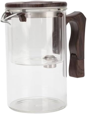 Glass Teapot with Fine Mesh Strainer Heatproof Borosilicate Body Wood Handle 750ml Transparent Loose Leaf Tea Pot for Hot or Cold Brew Dishwasher Safe - Image 2