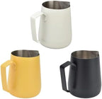 milk frothing pitcher 450ml Milk Frothing Pitcher Stainless Steel Thickened Frother Cup with Pointed Spout for Coffee Shop Home Kitchen for kitchen(WHITE) - Image 2