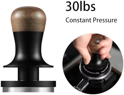 30lb Constant Pressure Coffee Tamper 51mm 53mm 58mm Espresso Flat Tampers with Calibrated Spring Loaded Barista Tool(58mm) - Image 2
