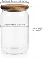 2-Pack 2000ml Mason Jars w/Spoons, Acacia Lids for Flour & Spice - Image 5