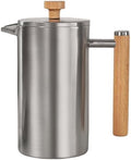 French Press Coffee Maker Double Wall Insulated French Coffee Press Stainless Steel With 3-level Disassemble Filters, Cold Brew Coffee Tea Pot, Easy To Clean(/Silver,350ml) by GIZNXBA