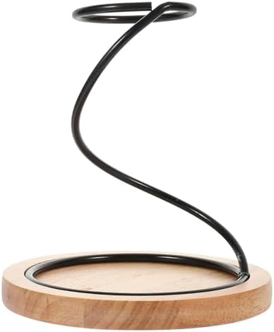 Coffee Filter Rack Wooden Base Iron Stand for Home Office Xmas by SOESFOUFU