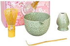 4 Pcs Matcha Set Kit With Spouted Bowl Bamboo Whisk Chasen(Matcha color 4 pcs) by Unknown