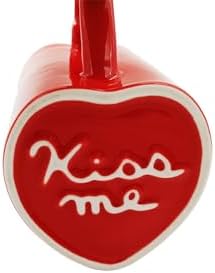 Red Heart Shaped Cup and Saucer Large Ceramic Coffee Mug 16.6oz Cute Cup Love Gift for Weddings Birthday Anniversary Mother's Day Valentines Day Home Decor for Couple Lovers (Red) - Image 5
