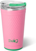Swig Life 24oz Insulated Party Cup with EZ Slider Lid, Azalea Golf Ball by SwigLife