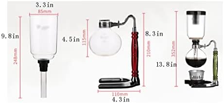 JITEM Cafetera Syphon Coffee Maker Manual Retro Vacuum Glass Siphon Pot Percolators 3 Cups Glass Tabletop Siphon Coffee Maker for Coffee or Tea - Image 2