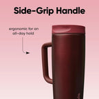 Owala SmoothSip Slider Stainless Steel Insulated Travel Mug with Handle, 100% Leak Proof, For Hot and Cold Drinks, Travel Friendly with Sliding Lock Lid, BPA Free, 24 oz, Black Cherry - Image 6