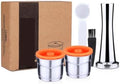 Stainless Steel Metal Reusable Coffee Capsule Refillable Filter with Orange Cover(2pc-t) by Unknown