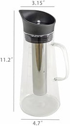 FixtureDisplays® 51oz/1.5L Cold Hot Full Immersion Brew Iced Coffee Maker Pitcher and Ice Tea Brewer with Spout & Silicone Seals, Glass Pitcher with 304 Stainless Steel Fine-Mesh Filter 22112-2D - Image 5