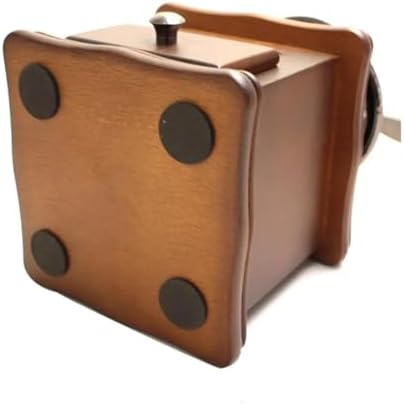 Manual Ceramic Burr Coffee Bean Grinder Traditional Wooden Body Steel Handle Hand Operated Classic Grain For Beans - Image 2