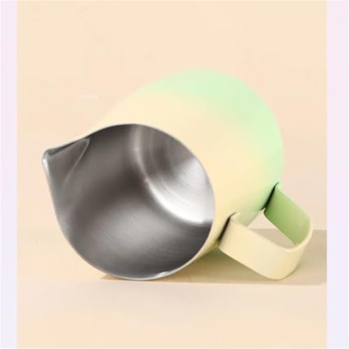 Milk Frother Cup Stainless Steel 450ML Coffee Milk Frothing Pitcher Jug 304 Stainless Steel Precise Scale Latte Barista Professional CafeUtensil(Green) - Image 5