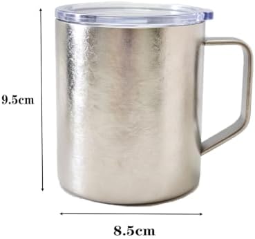 Pure Titanium Mug 400ml (13.5oz) with Leak-Proof Lid Double Wall Insulated Camping Cup About 210g Lightweight Travel Drinkware for Coffee, Hiking, Office, Easy Clean RT103T (Silver) - Image 2