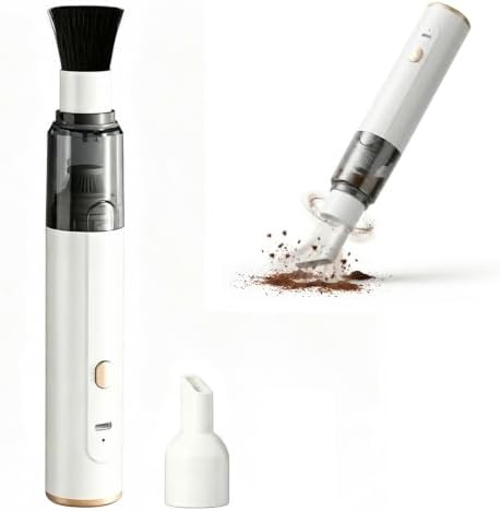 Mini Coffee Grinder Vacuum Cleaner, 2-in-1 Blower with 2 Brush Heads (White) by Unknown