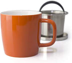 FORLIFE Dew Glossy Finish Brew-In-Mug with Basket Infuser &"Mirror" Stainless Lid 11 oz. (Carrot) - Image 2