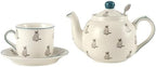 London Pottery Porcelain Coffee Cup with Saucer 220ml/7.4oz, British Teacup Set for Latte, Cappuccino, Espresso, Tea Party Wedding Birthday Housewarming Gift (Cat，Cup and Saucer, 220ml) - Image 2