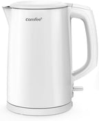 COMFEE' Stainless Steel Double Wall Electric Kettle 1.5L, White by COMFEE