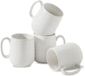 HASENSE Coffee Mugs Set of 4, 15 Ounce Porcelain Latte Mug Set with Handle for Morning Coffee Tea and Cocoa, Ceramic Coffee Cups with Unqiue Glaze for Men, Women, Plain by Hasense