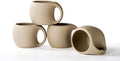 Ceramic Cappuccino Cups with Handle,Natural Beige,6 oz,Set of 4 by SYJANHOME