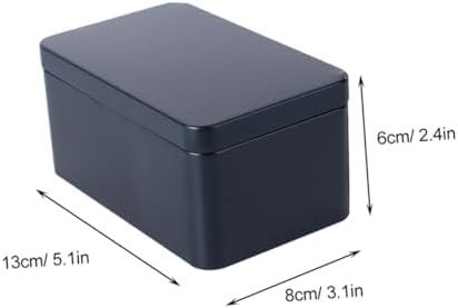 6pcs Rectangular Tinplate Tea Storage Container Sealed Canister for Loose Leaf Tea Airtight Design Easy to Clean Portable Kitchen Organizer Black Green - Image 2