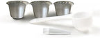 Refillable 304 Stainless Steel Reusable Coffee Capsule Set – Food Grade Environmentally Friendly Material · With Measuring Spoon and Brush · Must-have for Home/Office/Cafe (Set3) by BuiltforPracticalLiving