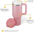 RTIC 40oz Road Trip Tumbler, Insulated, Ceramic Lined, Dusty Rose - Image 3
