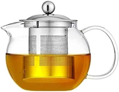 Teapot Steeper Teapots 650ml/950ml Clear Borosilicate Glass Teapot with Removable 304 Stainless Steel Filter Cool Kettle Flower Teapot Open and Loose Leaf Teapots (Color : 950ML) by BNNP